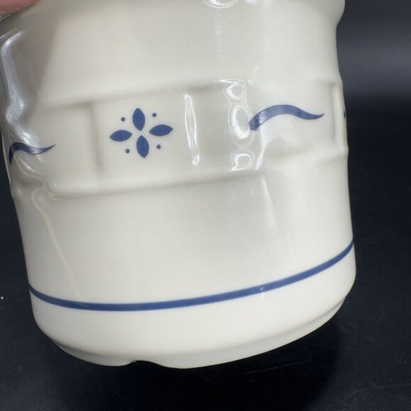 Vintage Longaberger Woven Traditions Blue Small Crock 1 Qt Ceramic Dish Bowl VTG - Picture 6 of 11